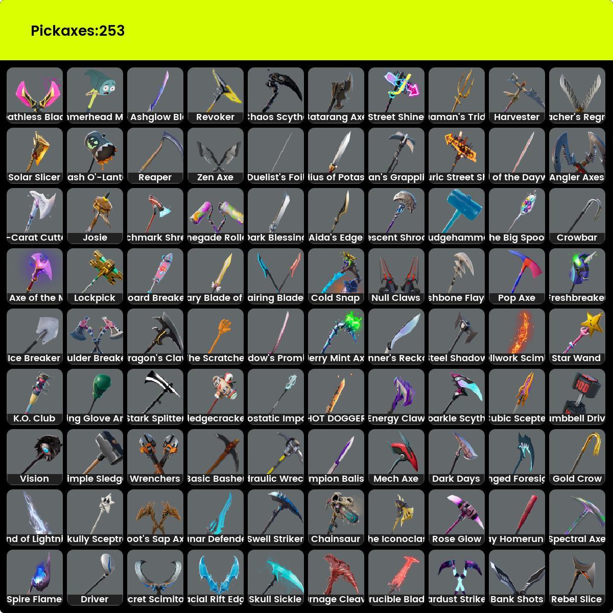 PC PSN 306 Skins OG STW Wonder Glow Merry Mint Axe Psycho