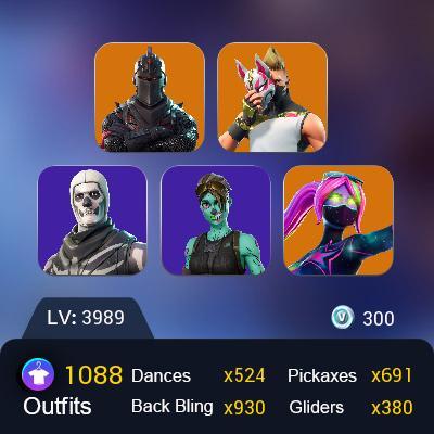 PC 1088 Skins OG STW Black Knight The Reaper Blue Team Leader