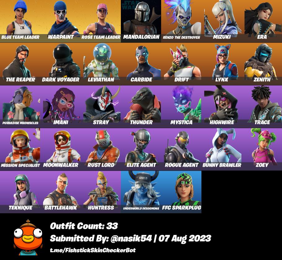 Fortnite 33 Skins Full Access The Reaper Mako Elite Agent