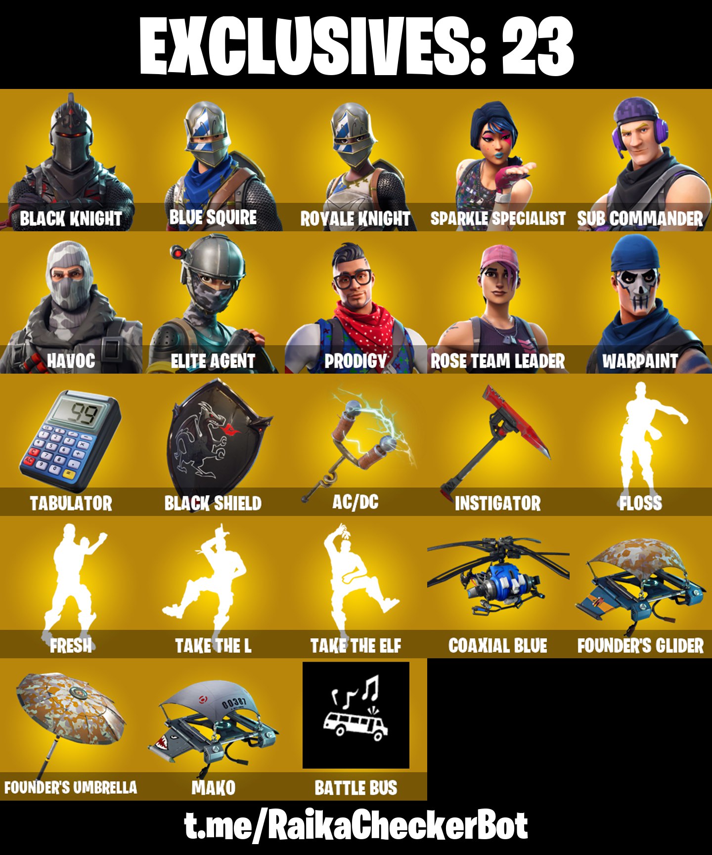 83 Skins OG STW Black Knight Blue Squire Royale Knight