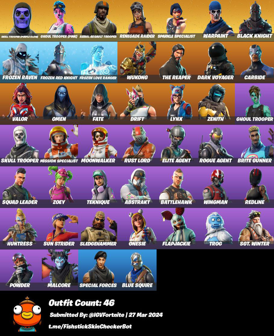 QUAD OG 46 Skins Email Changeable Renegade Raider Ghoul Trooper