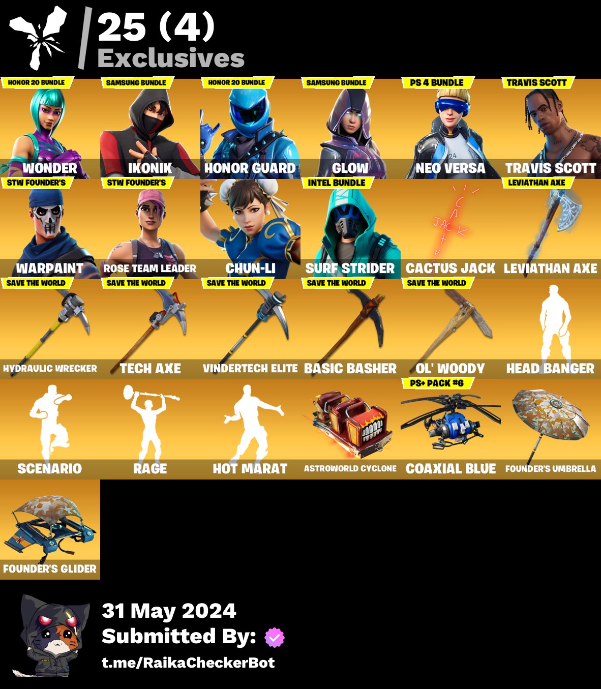 Pc Psn Xbox Skins Og Stw Wonder Ikonik Honor Guard Glow