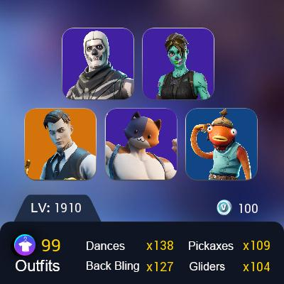 99 Skins PC/PSN/XBOX/NINTENDO Midas (Golden Agent)  Rebirth Raven (Rachel Roth)  Ghoul Trooper /FULL ACCESS WITH CHANGEABLE EMAIL