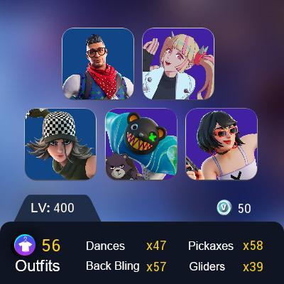 56 Skins + Prodigy Account cheap for sale