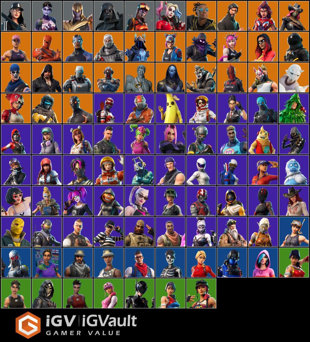 94 Skins . The Reaper . 4 Og Skins . Stw . Joltara . Adira . Sabina 