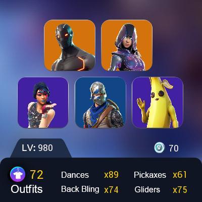 72 skins | IKONIK | Glow | Blue Team Leader | Blue Squire | Royale Knight | Sparkle Specialist | Blue Striker | Prodigy | Rogue Agent |