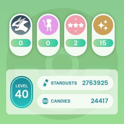 ¿ 771 nivel 40 sin equipo (15 shining) PTC inicio de sesión (todos los Pokémon pueden comerciar)