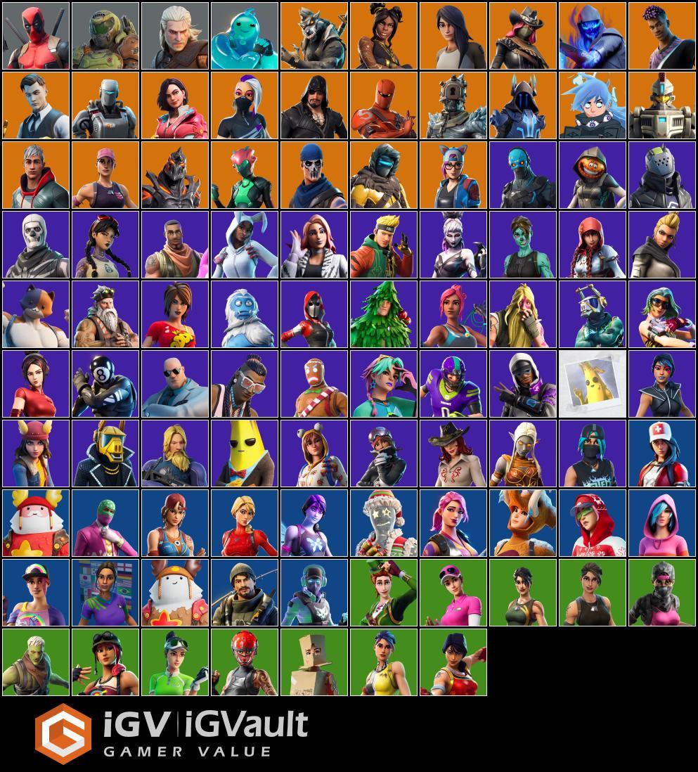 97 skins | OG STW | Gold Brutus | Gold Midas | End Zone | Lynx ...