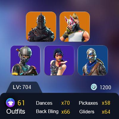 #Only PC + 61 Skins + Floss,AC/DC,Take The L,Black Knight,Blue Squire,Royale Knight,Sparkle Specialist,Prodigy,Blue Team Leader,Elite Ag
