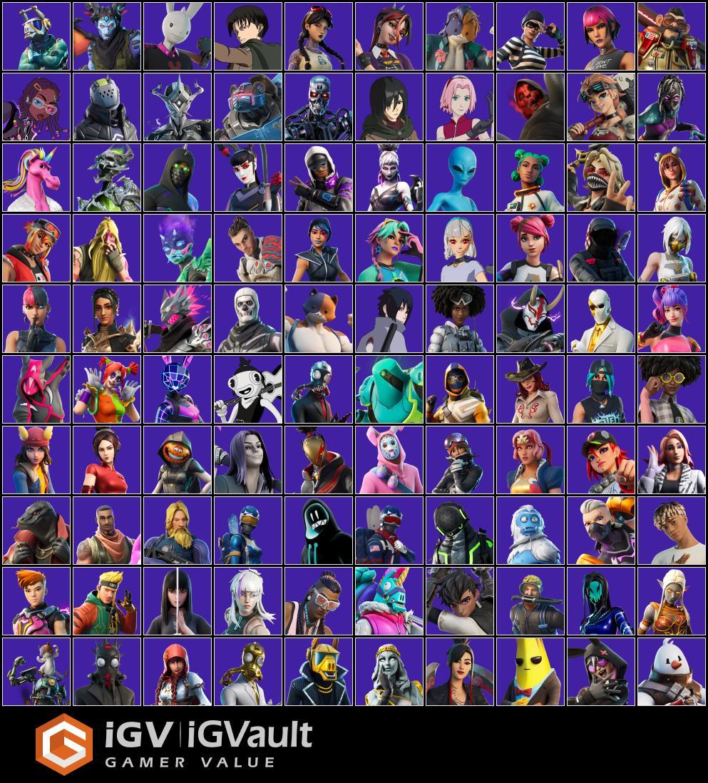 Pc Psn Swtich 251 Skins Skull Trooper Frostbite Psycho Bandit Red Knight Love Ranger John