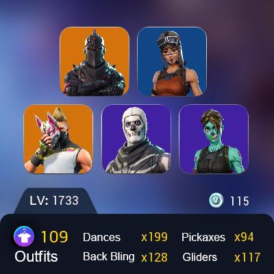 109 SKINS / Og Skull Trooper / Renegade Raider / Raiders Revenge ...