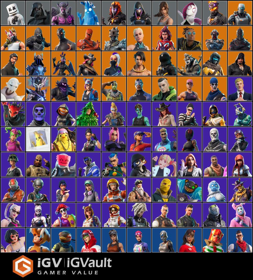 109 SKINS / Og Skull Trooper / Renegade Raider / Raiders Revenge ...