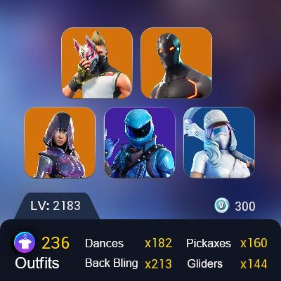 236 skins | Honor Guard | Rogue Spider Knight | Glow | Neo Versa | Blue Team Leader | Leviathan Axe | Freestylin | Point Patroll Rare Emotes