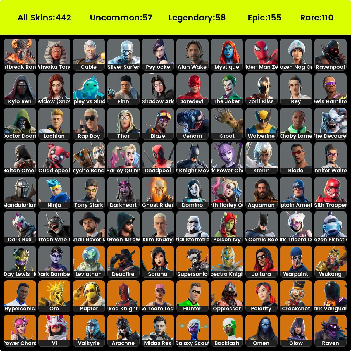 442 skins | OG STW | Glow | Gold Midas | Scout | Vulture | Psycho ...