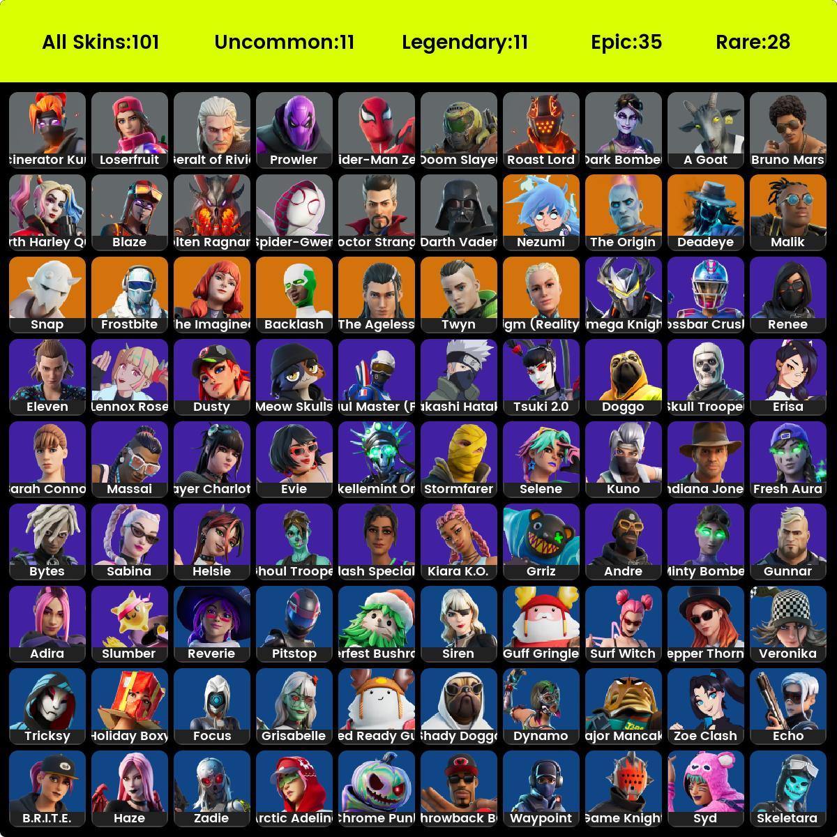 PC/XBOX/NINTENDO] 101 SWEATY SKINS + SHADY DOGGO + HAFLEY QUINN + SUPER  SWEATY PICKAXES + 52 HOT EMOTES + GHOUL TROOPER + SIREN + MOGUL MASTER - iGV