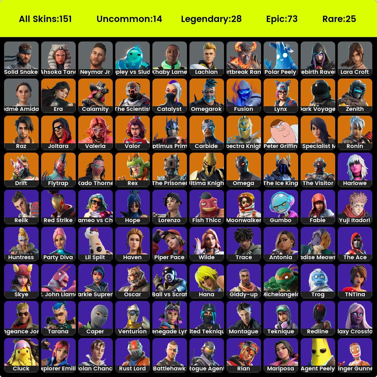 150 SKINS FULL ACCESS l OG OMEGA l OG DRIFT l JOLTARA l MOGUL MASTER l ...