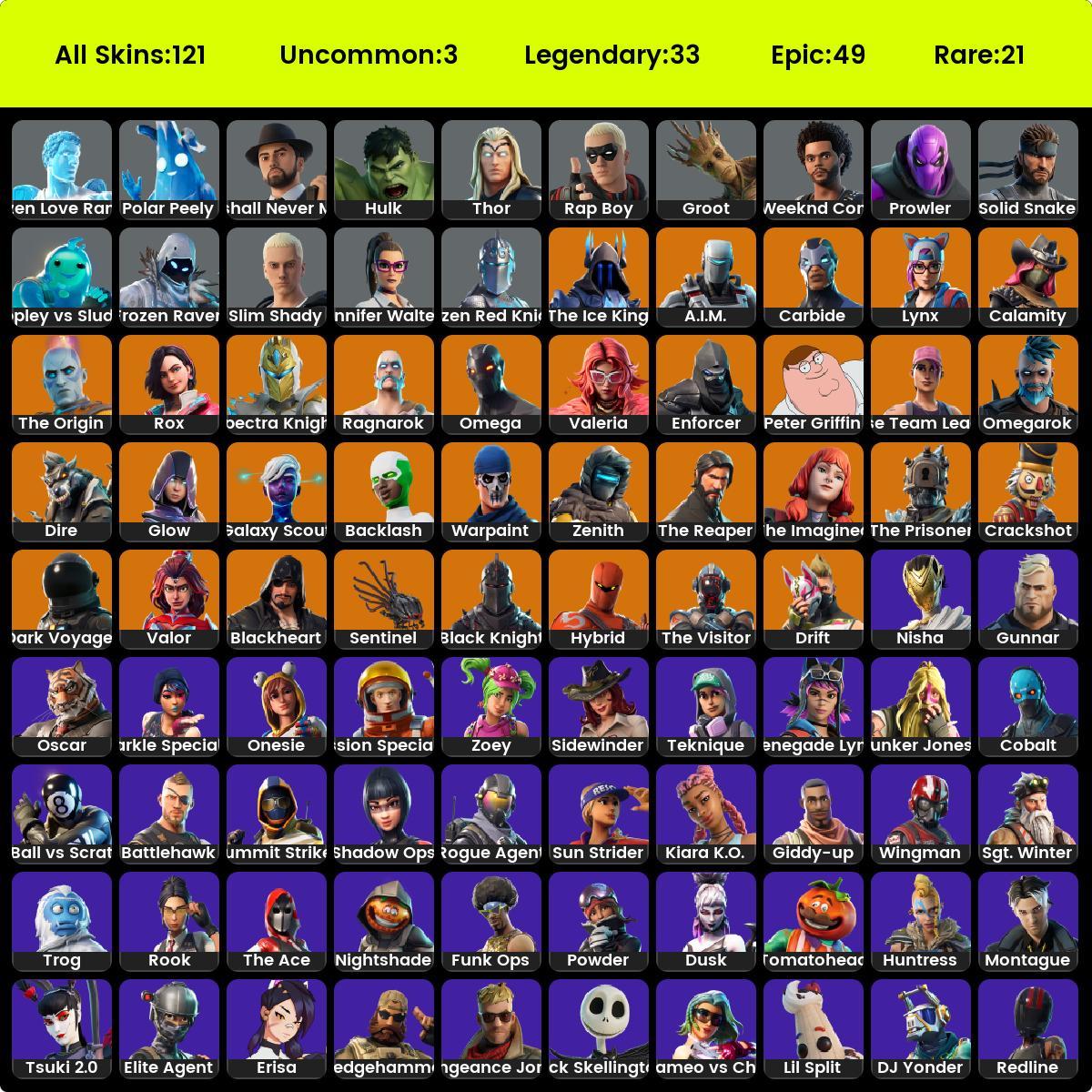 [PC/PSN/NINTENDO] 121 Skins | Black Knight , AC/DC , Sparkle Specialist ...