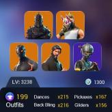 [PC/PSN/XBOX] 198 skins | Black Knight | The Reaper | Blue Squire | Royale Knight | Sparkle Specialist | Fishstick | Omega | Floss | 1300 VB