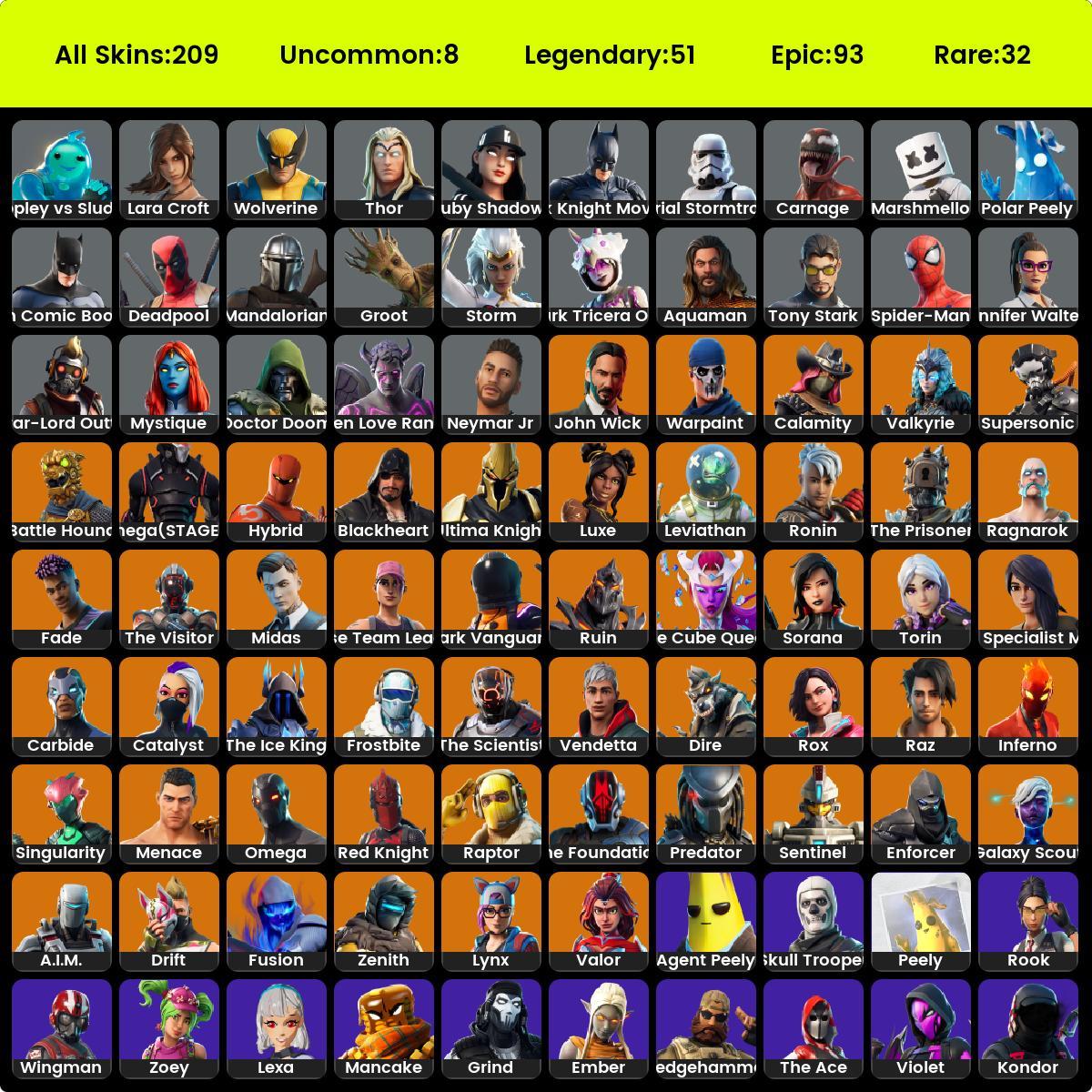 FA+[PSN, XBOX, NINTENDO, PC] 208 skins | OG STW | Gold Midas | Omega ...