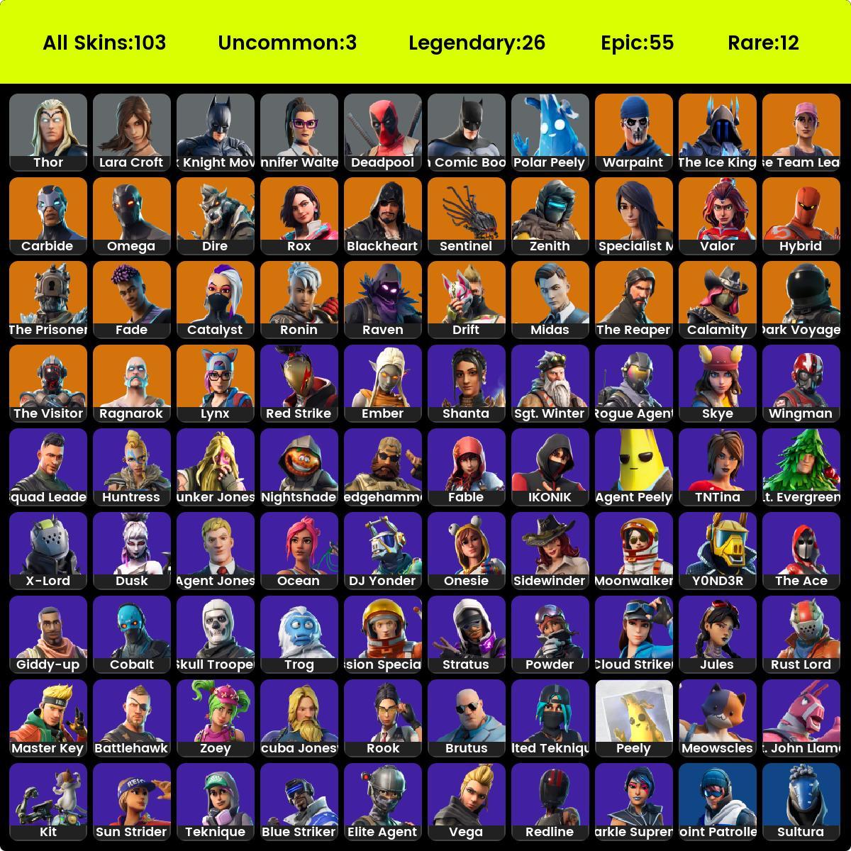 103 skins | Take The L | IKONIK | The Reaper | Blue Team Leader | Gold ...