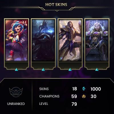 EUW］レジェンドアライアンスSMURFアカウントEUWヨーロッパ西部＞79級＞完璧無垢＞即時交付＞終身保証＞高級CHAMPS&SKINS - iGV