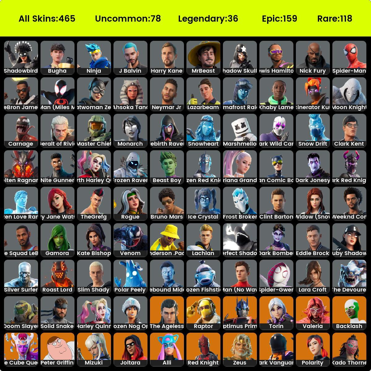 -{Fortnite}-|-{465 Skins}-|-{John Wick/Trinity Trooper/Breakpoint ...