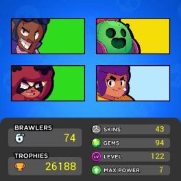 BRAWL STARS account [71 brawlers 21k Cups] Full access ANDROID + IOS