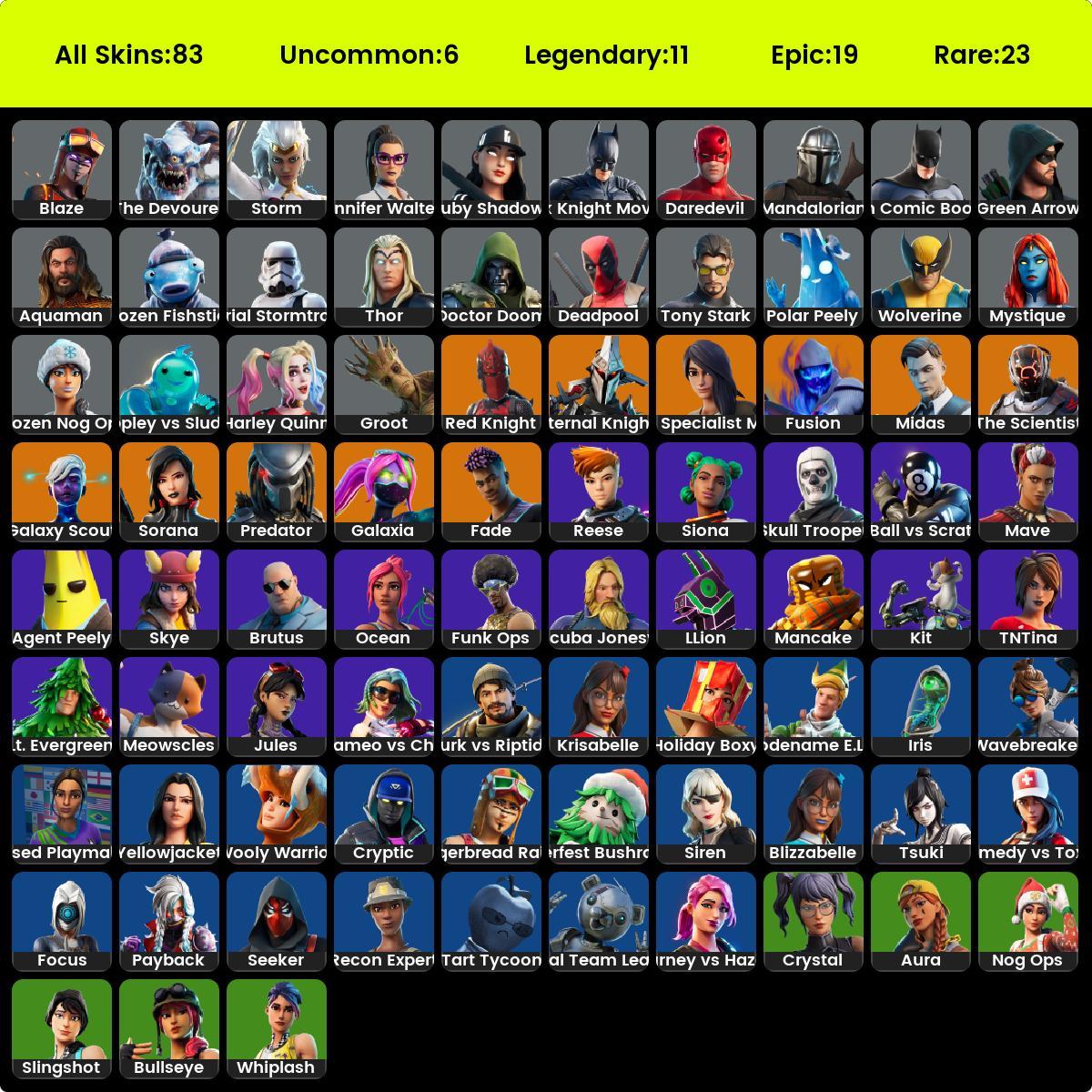 [PC|XBOX|NINTENDO] 83 Skins | Rage | Merry Minty Pickaxe | Midas (Fully ...