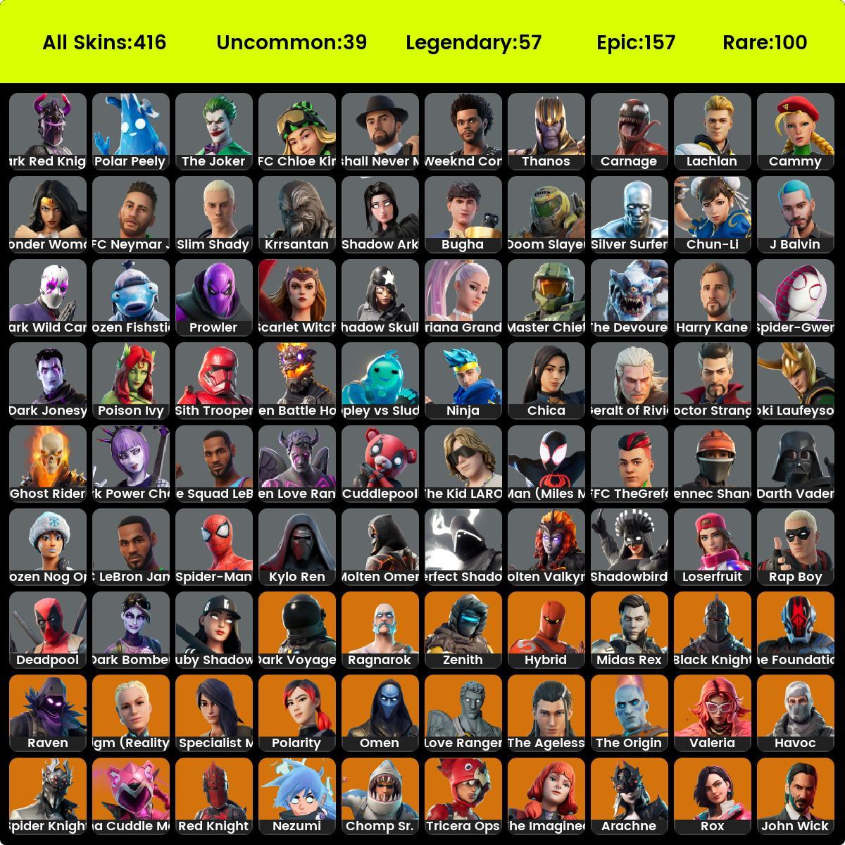 [PC/PSN] 415 Skins | OG Ghoul Trooper , Black Knight , AC/DC , Sparkle ...