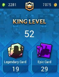 KT-14, 52 XP, ( MAX CARDS 15 LVL-FREE CHANGE NAME, 7536 TROPHIES, 2281 GEMS, 51 EMOTES, IOS-ANDROID, billig