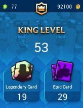 Clash royale _ Lvl 53 _ 21 cards max _ ( 6 cards elite)  _ 8000 trophies _ 4 skin towers _ 57 emotes _ instant delivery ( android & ios )