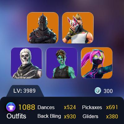 [PC] 1088 skins | OG STW | Black Knight | The Reaper | Blue Team Leader | Travis Scott | Blue Squire | Royale Knight | Sparkle Specialist | 
