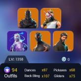 (only for PC) 94 skins, BLACK KNIGHT + GALAXY, 2x TWITCH PRIME, THE REAPER, TAKE THE L, MAKO, OG ACCOUNT + REFUND WARRANTY