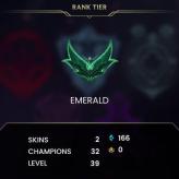 EMERALD 1 /56% WR/2 SKIN/MID-JUNG MAIN/FULL ACCESS/LIFE TIME WARRANTY/