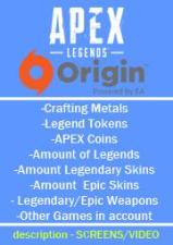[Origin/EA-Only]  TOP SKINS /LVL 257/ 16 Legends / LT 10700 / CM 745 / AC 650/ FULL ACCESS/ Screens Inside!