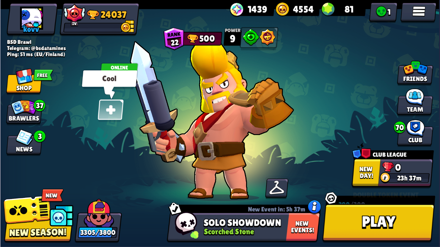 BRAWL STARS / 62 BRAWLERS / 24037 CUPS / TOP SKINS / 6 LEGS / CHESTER / LEON  - iGV