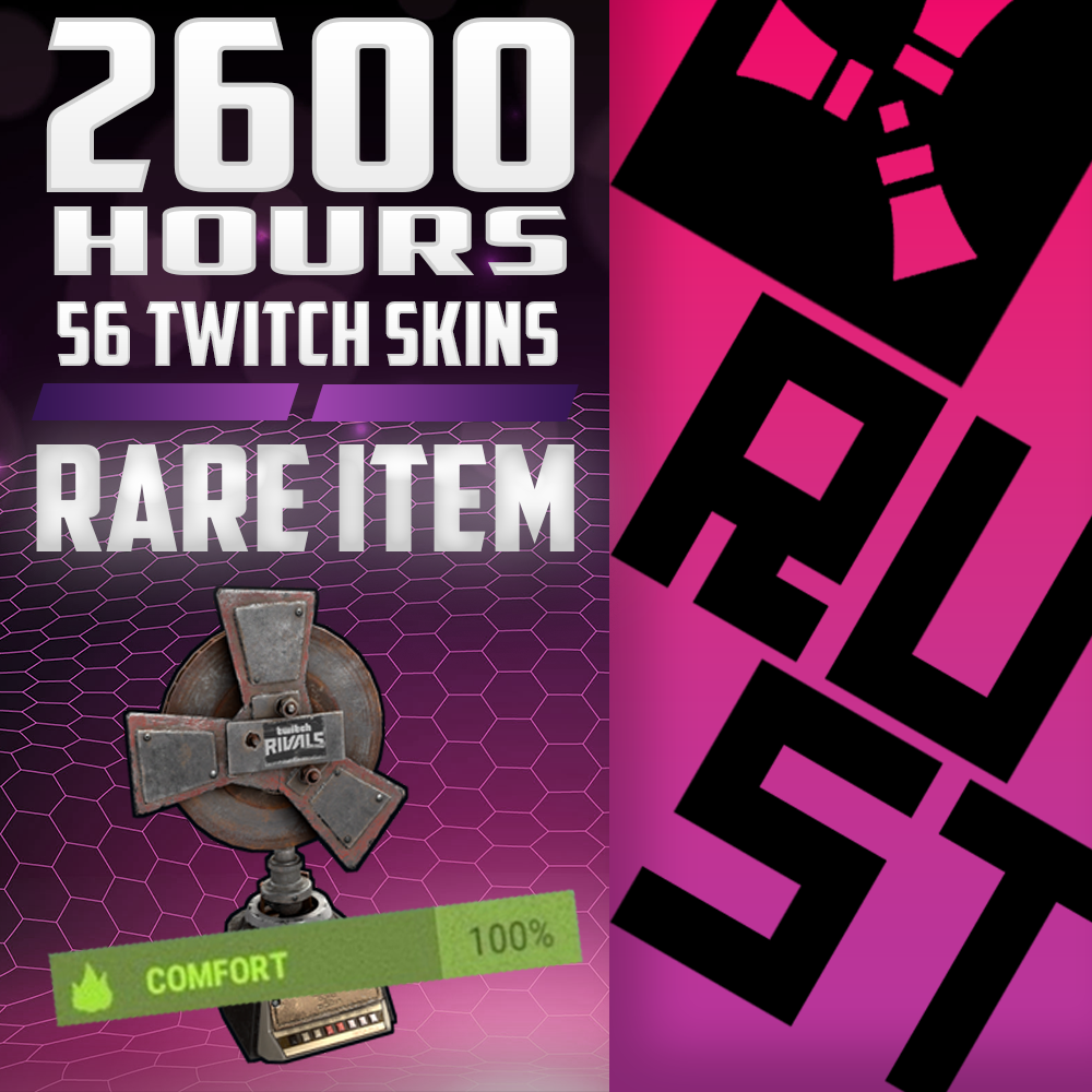rust-steam-account-2600-hours-played-56-skins-twitch-drops-ark