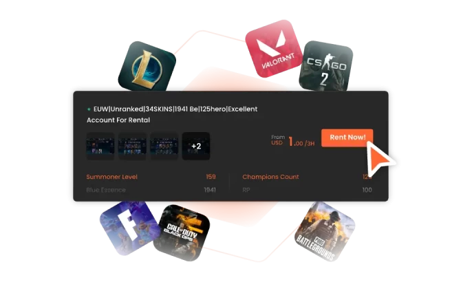 1. Choose an account you want to rent