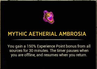 Mythic Aetherial Ambrosia +150% XP for NA
