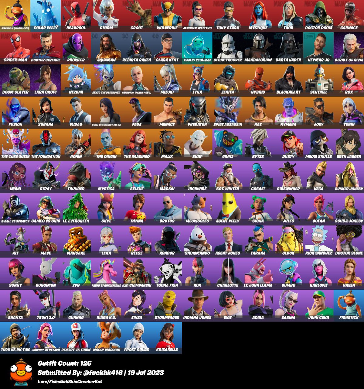 125 SKINS | FUSION+ MENACE + FISHSTICK + MIDAS + SNAP + JOEY + FADE ...