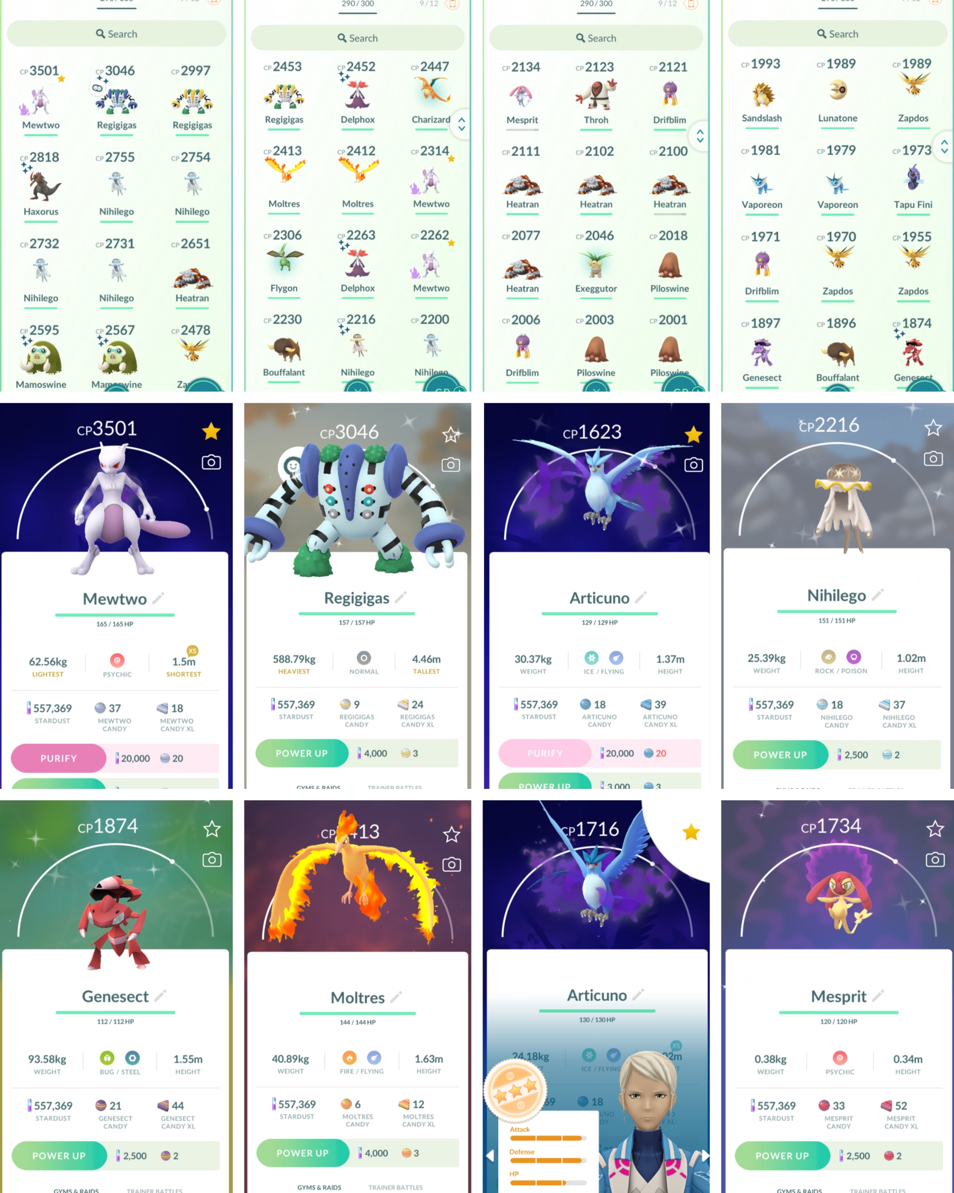 Pokémon GO Shiny Shadow Articuno, Shadow Mewtwo, Regigigas, Heatran,  Nihilego - Mini Account (Read Describe) - PoGoFighter