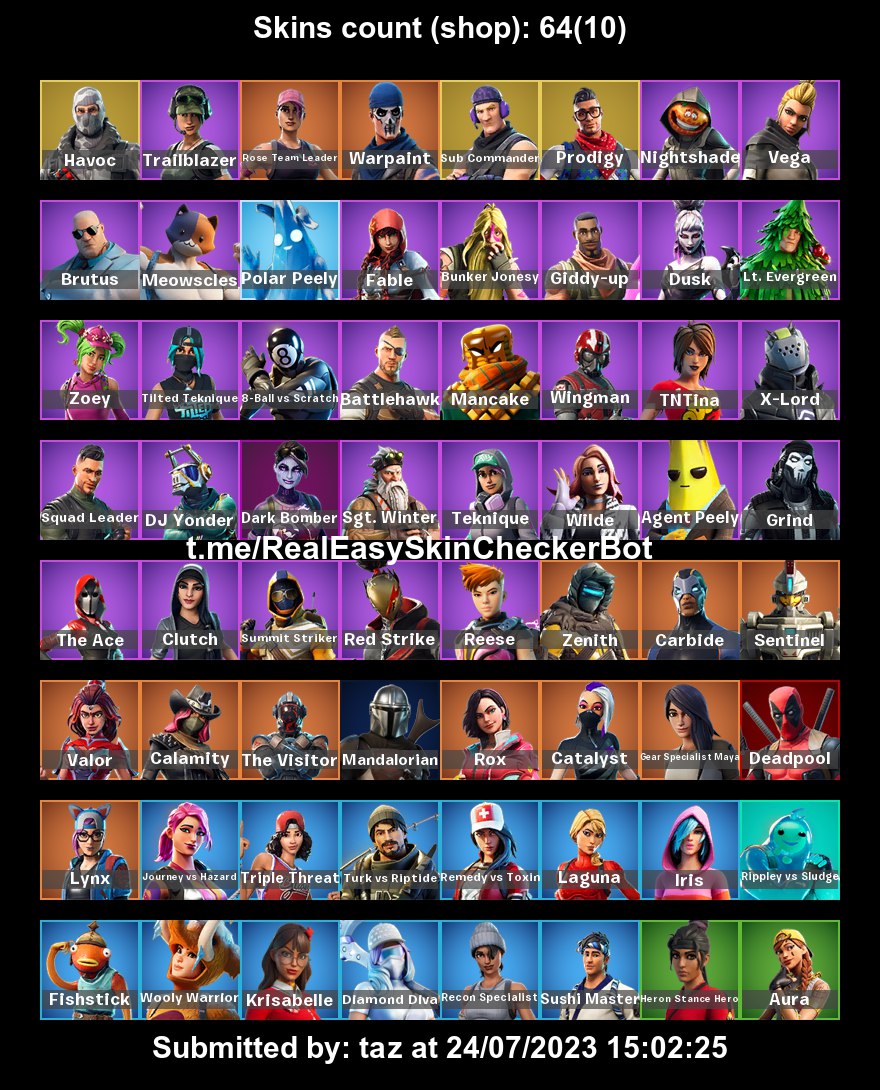 64 skins . STW . Grind . Diamond Diva . Fishstick .TZ219 - iGV