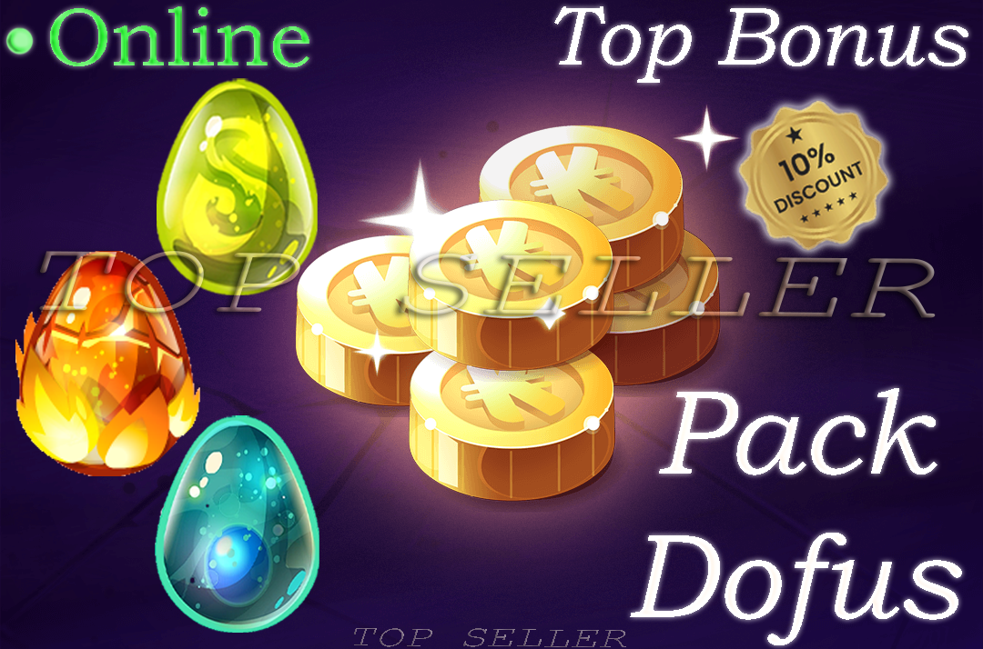 Pack 3 Dofus : Dofus pourpre + dofus turquoise + dofus emeraude + Top bonus - livraison 5 minutes