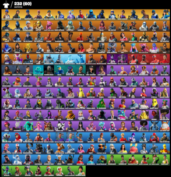 [NO PSN OPEN XBOX&PC&NINTENDO]232 SKINS /GALAXY/TRAVIS SKOTT/THE REAPER/HONOR GUARD/MERRY MINT/TAKE L/MORE OG SKINS/FULL ACCESS/INSTANT DELIVERY