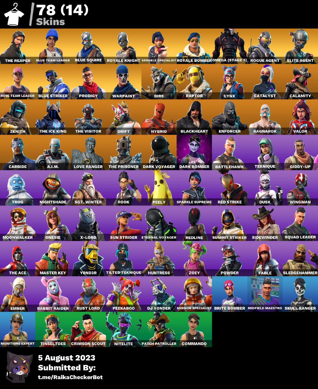 78 skins (can link all platform) can change mail STW Sparkle Specialist ...