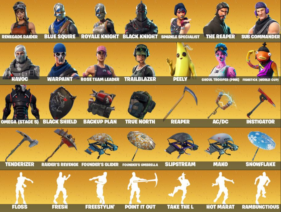 274 skins/RENEGADE RAIDER/PINK GHOUL TROOPER/BLACK KNIGHT/CLICK TO SEE SCREENSHOT OF SKIN/100% WARRANTY/Full Email Access