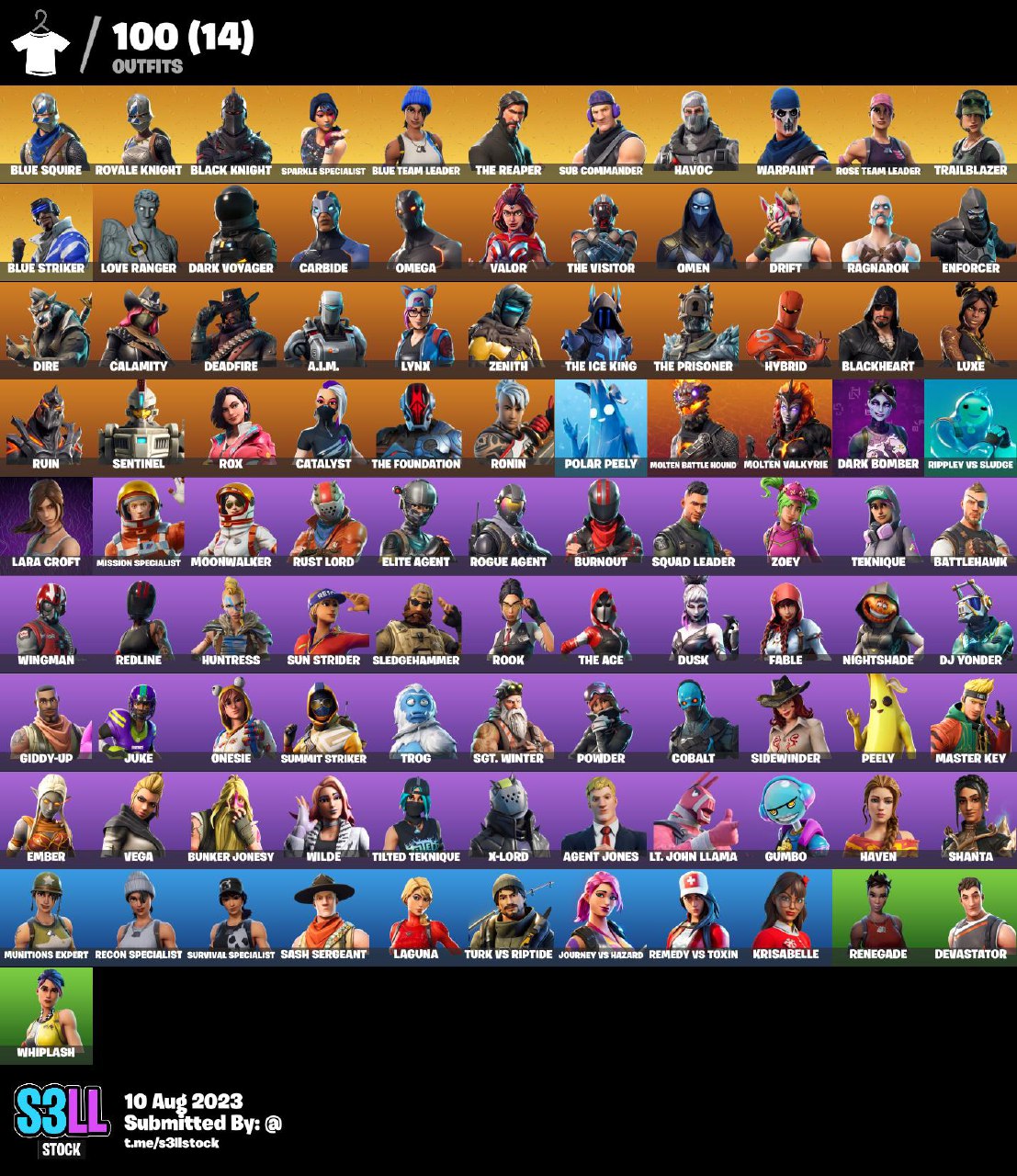 100 Skins/Full mail access/Black Knight/For all platforms/Take the L ...