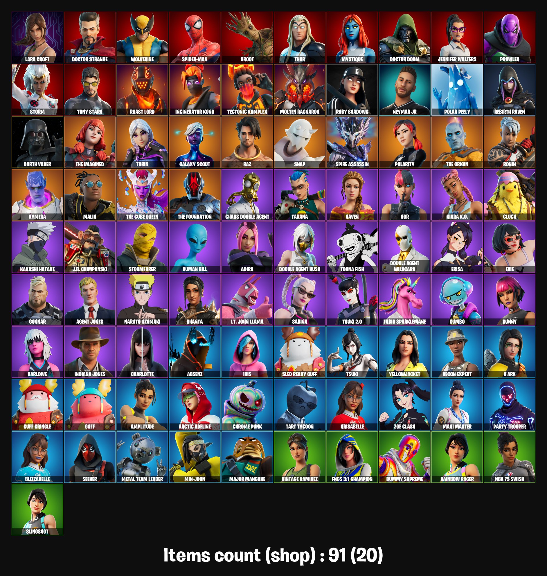 91 Skins Full Access Stw Og Galaxy Scout Double Agent Wildcard Molten 