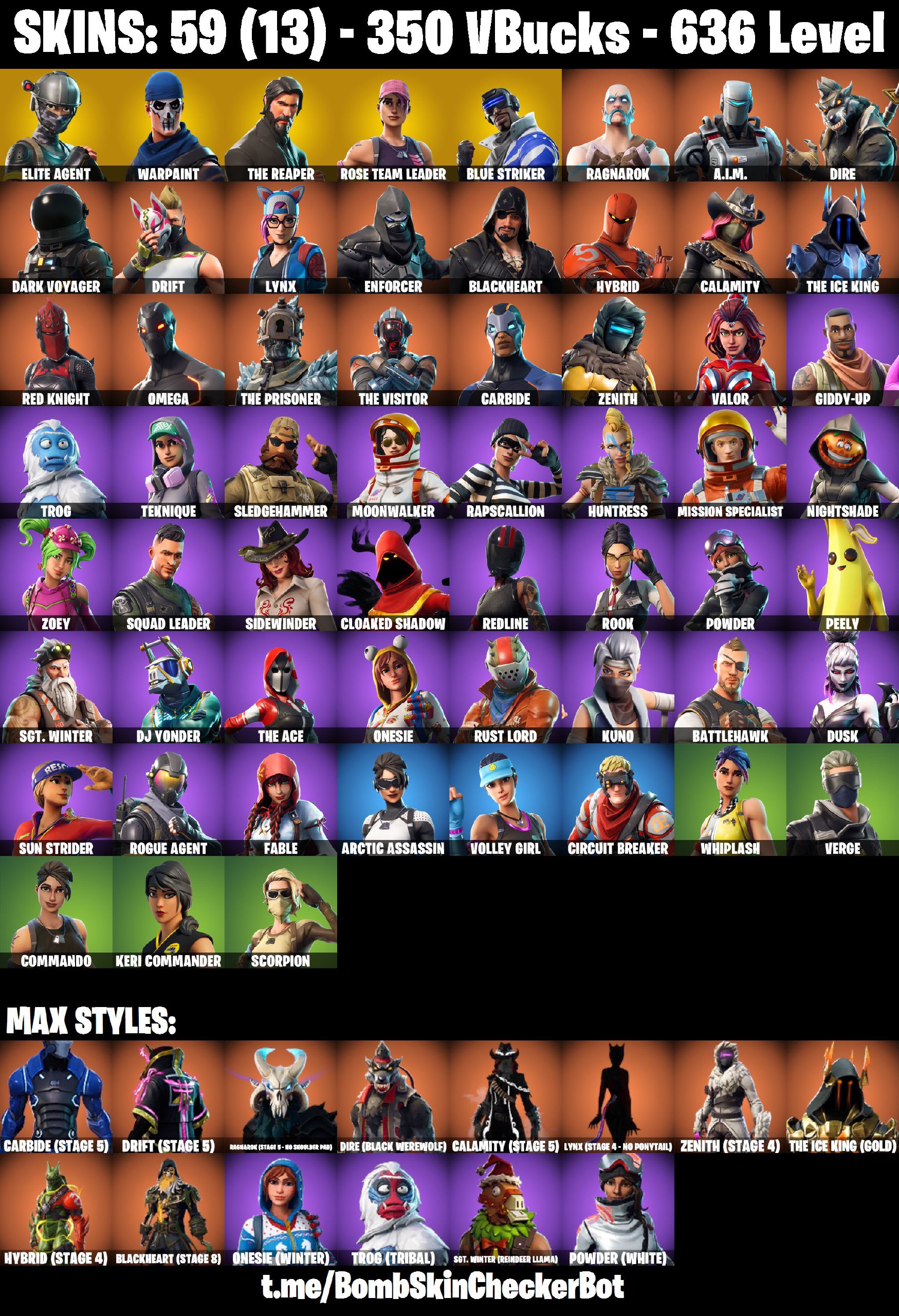 FA 59 SKINS | OG STW , THE REAPER , TAKE THE L , ELITE AGENT , LYNX ...