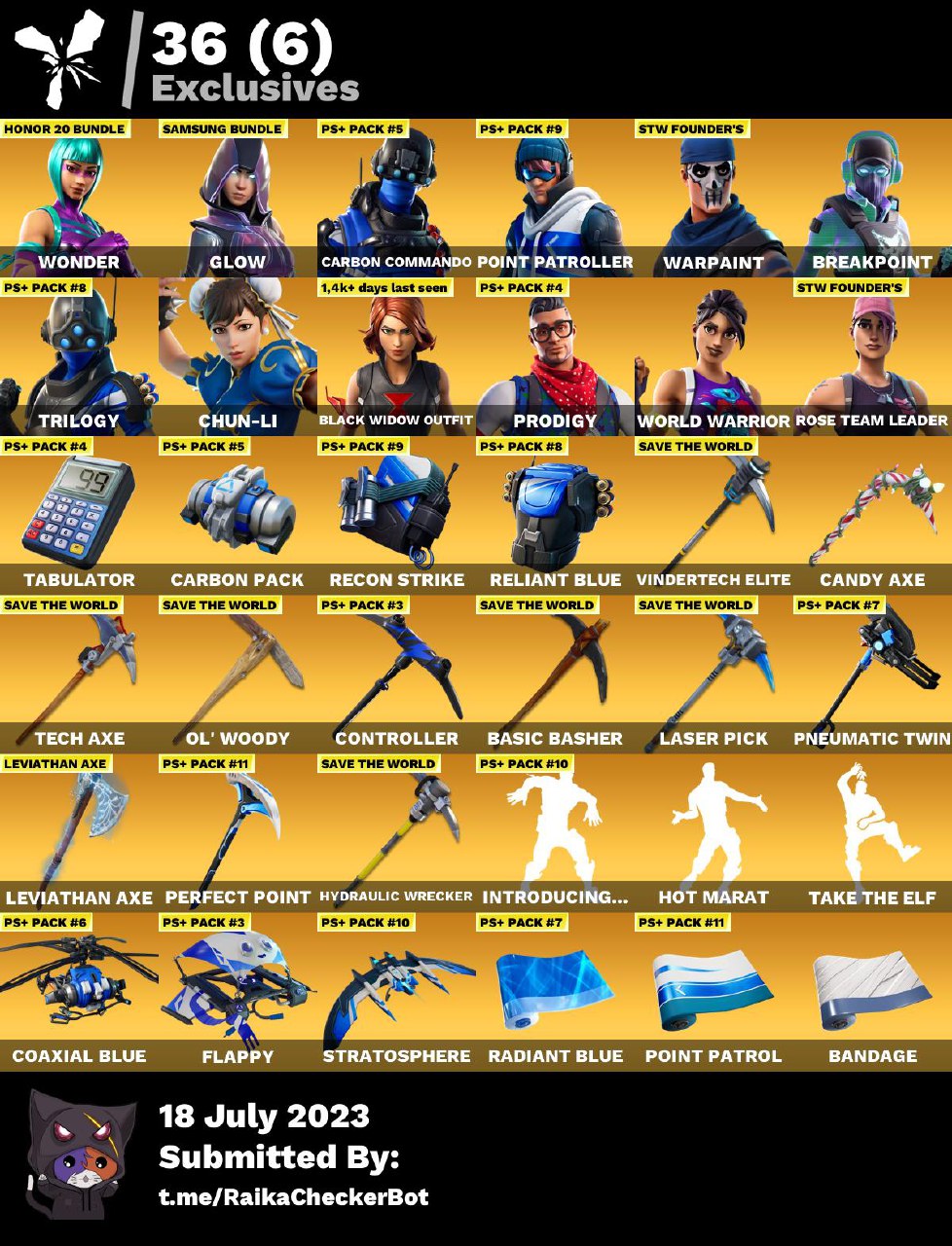 Wonder Glow Black Widow Outfit Leviathan axe og stw - iGV